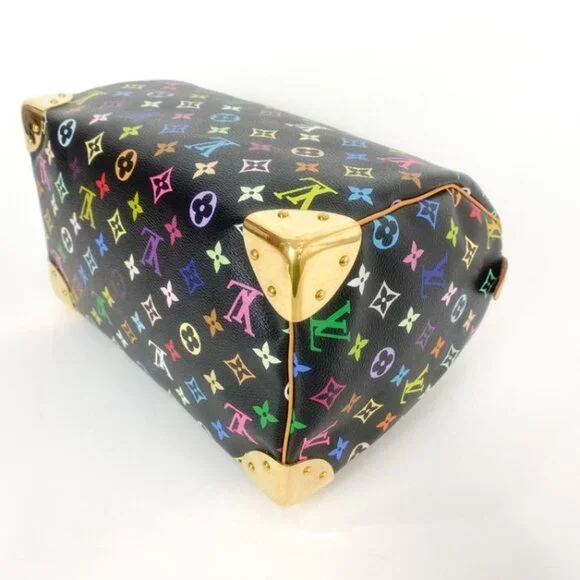 LOUIS VUITTON X TAKASHI MURAKAMI BLACK MONOGRAM MULTICOLOR SPEEDY 30 VINTAGE - Picture 6 of 13